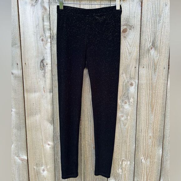 Crewcuts Girls Velour Black Gold Sparkle Leggings - Picture 2 of 7